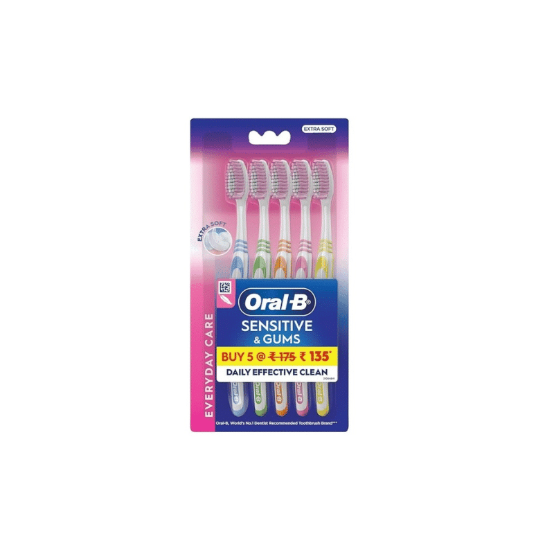 Oral B אורל בי חמישיית מברשות שיניים סנסיטיב קאר אקסטרה סופט